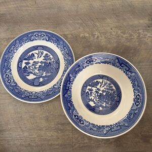 Royal China Willow Ware Blue White 9" Plate & Bowl Set